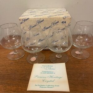 Princess House Crystal Brandy Snifter Glasses 4